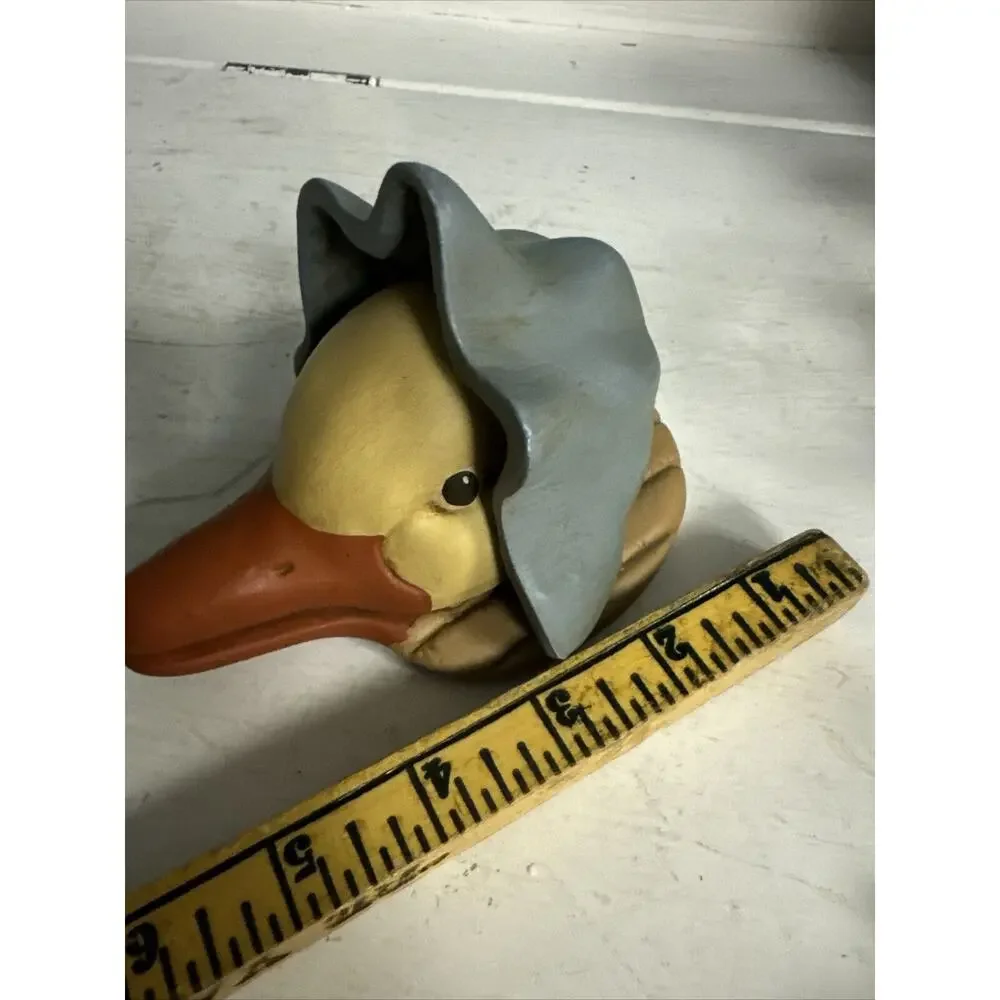 Vintage Blue Goose Duck with Scarf Head Ceramic HandPainted Signed McCloud ‘86‎